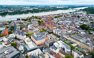 An aerial view of Mainz